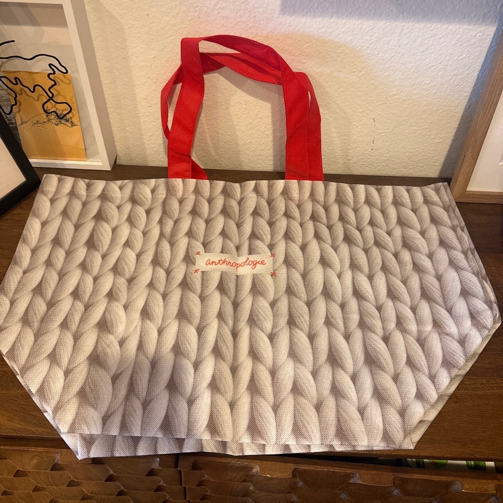 ANTHROPOLOGIE Reusable Giant Large Tote Bag Shopping